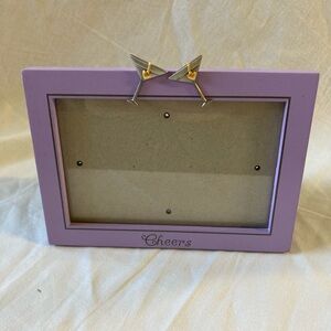 Cheers Purple Photo Frame with Martini Glasses